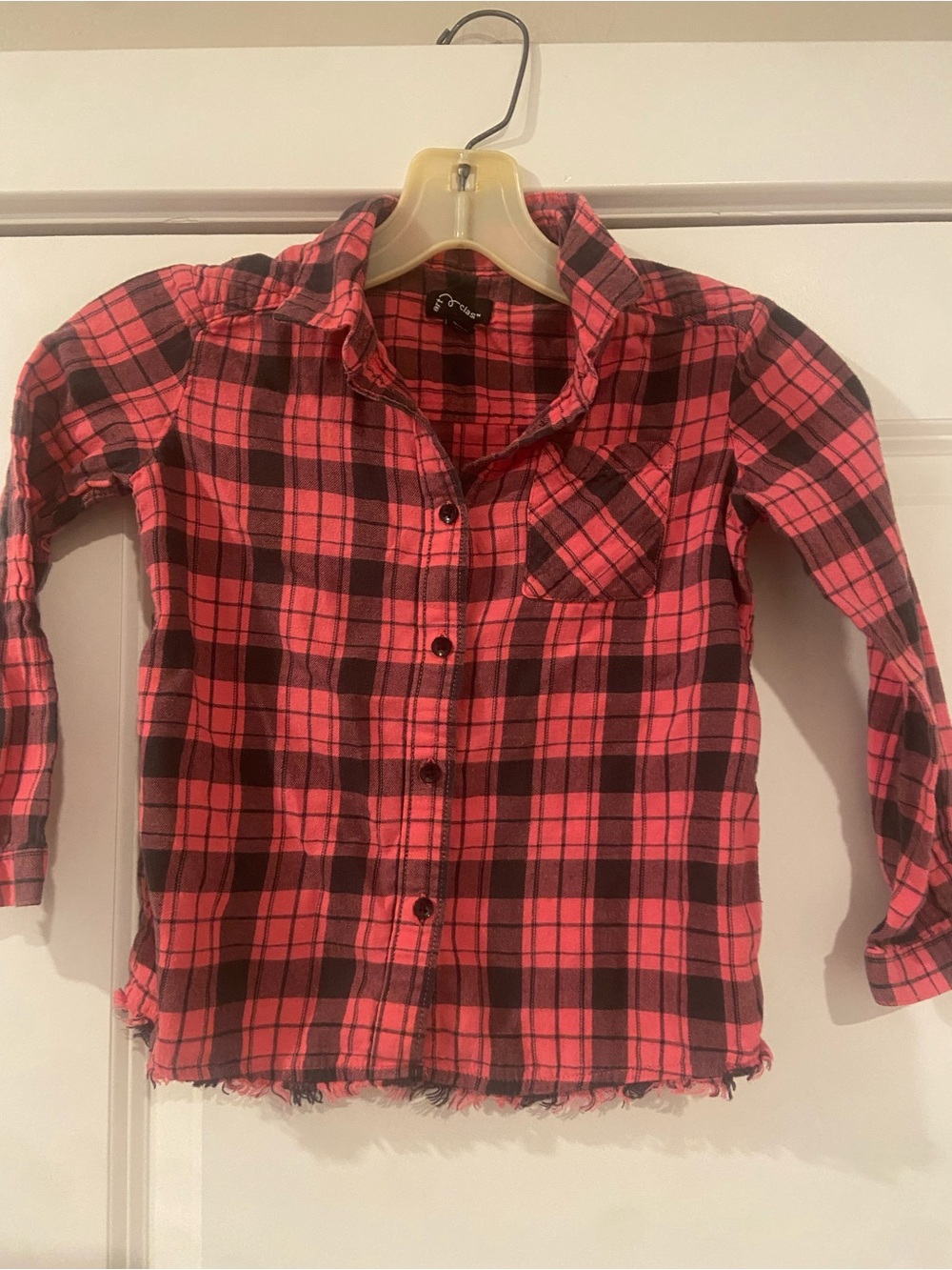 art class Pink and Black Plaid Button-Down Shirt XS 4/5